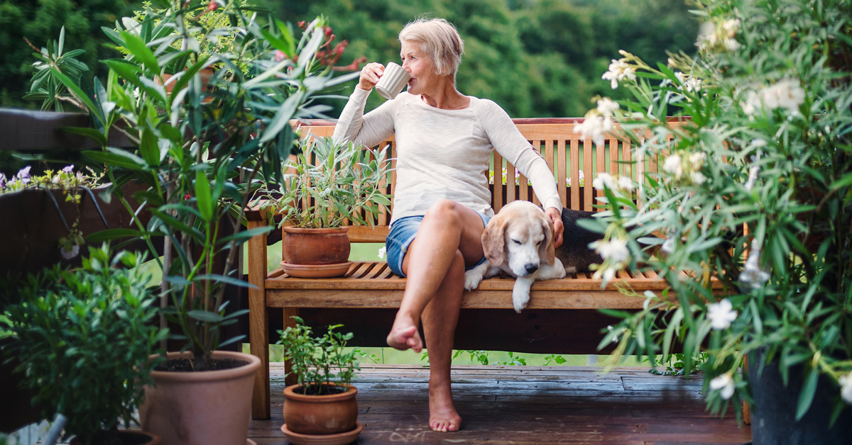 Older woman and girl dancing